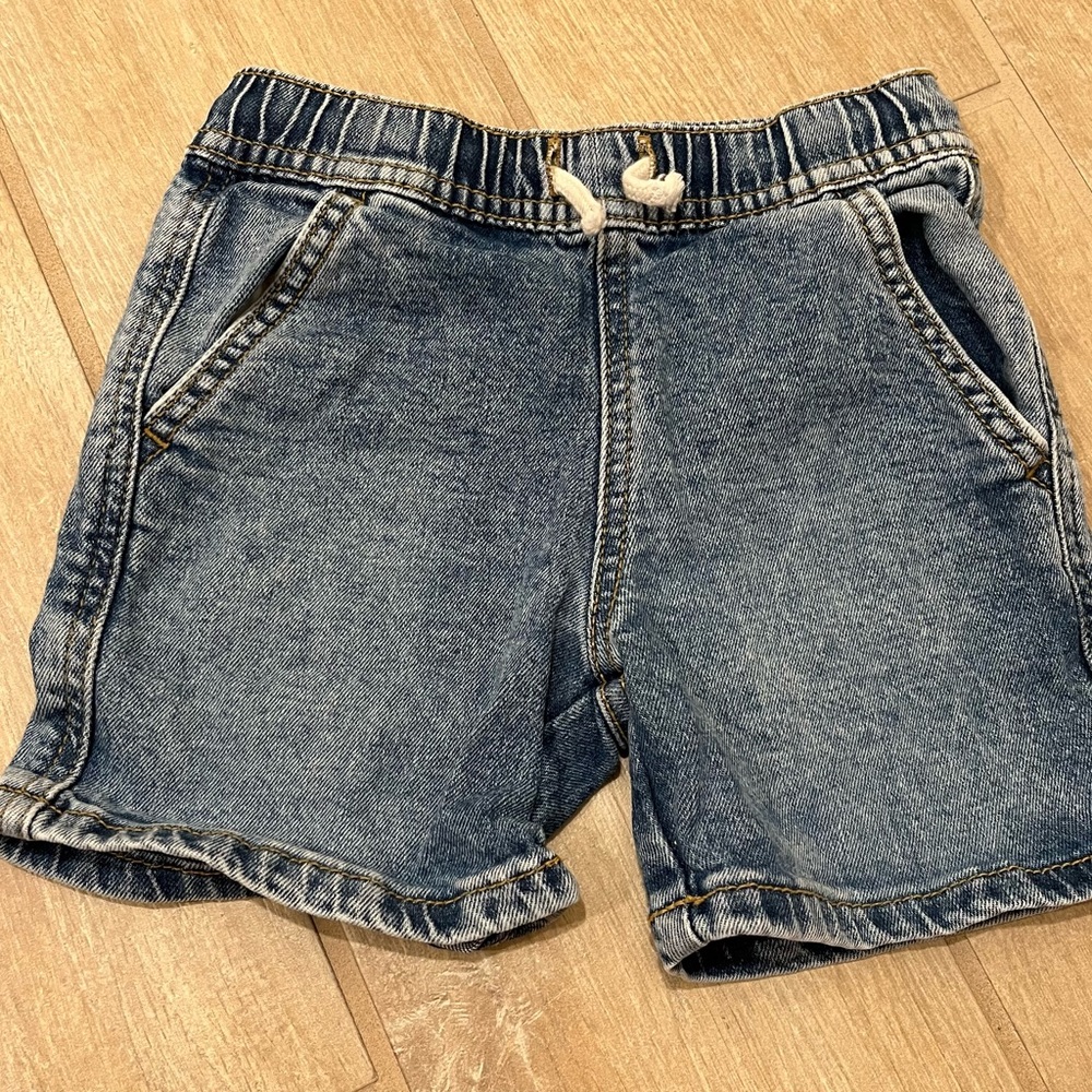 Cat and Jack  Boys Denim Drawstring Shorts - Blue 4T